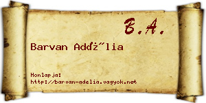 Barvan Adélia névjegykártya